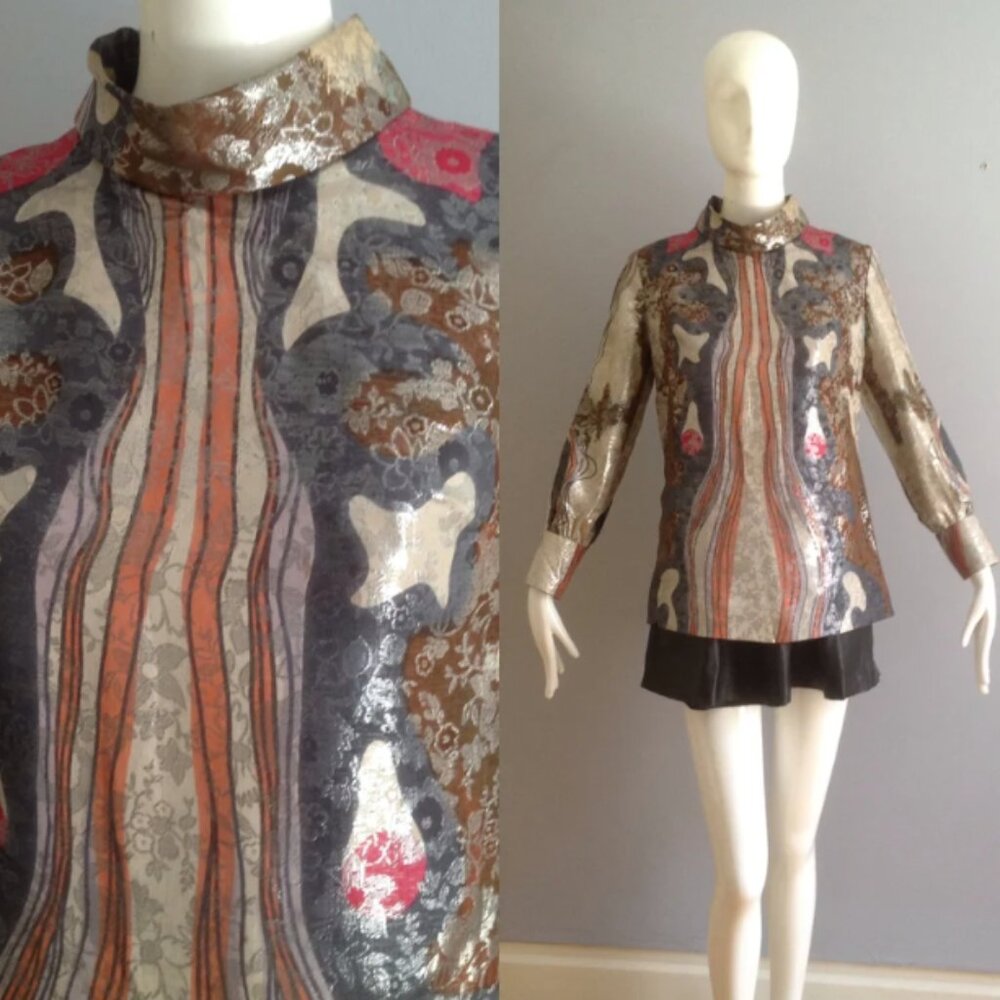 Vintage 60s metallic blouse
